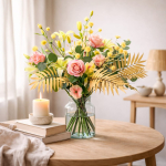 Peachless - Zijden boeket - Zijden bloemen boeket - Boeket kleuren explosie - Groot Zijde boeket - L